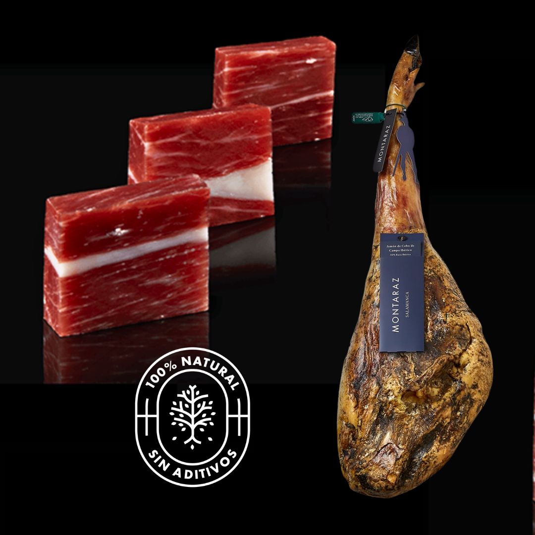 Montaraz® Jamon De Cebo De Campo Ibérico | 50% Raza Ibérica | Curación 24 Meses | Pieza De 7,5-8,5 Kg | 100% Natural_5