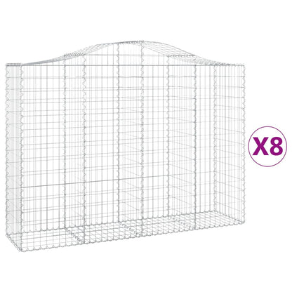 Cestas Gaviones 8 Uds Forma De Arco Hierro 200x50x140/160 Cm_0