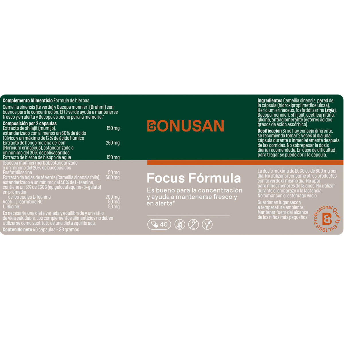 Focus Formula Bonusan 40 cápsulas