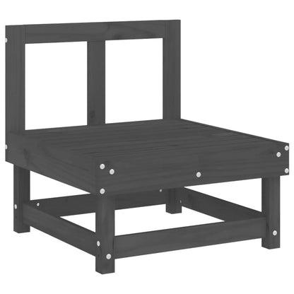 Vidaxl Mesa Y Taburetes Altos Jardín 6 Pzas Madera Maciza De Pino Gris_3