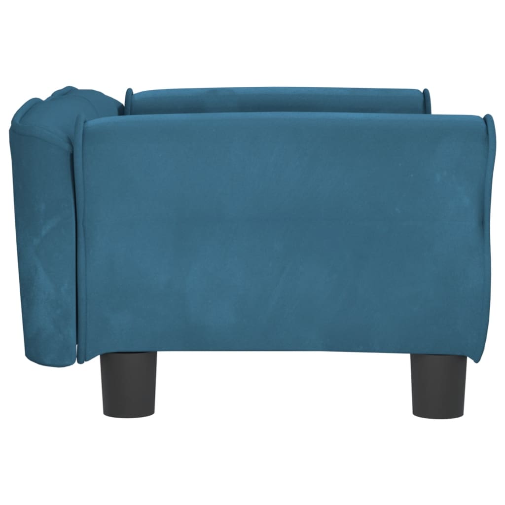 Cama Para Perros De Terciopelo Azul 70x45x30 Cm / Vetonek_0