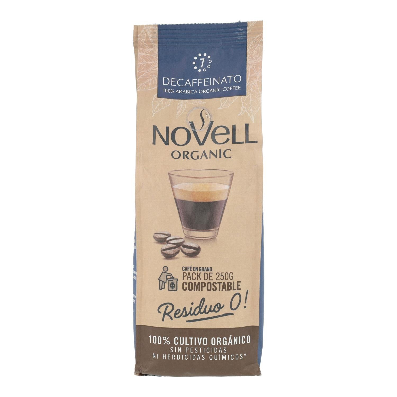 Grãos de café descafeinado biológico 250 g