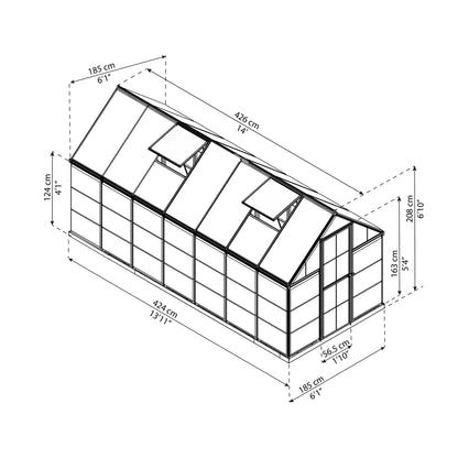 Estufa Híbrida 426x185 cm Prata 