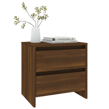 Mesita De Noche Madera Ingeniería Marrón Roble 45x34,5x44,5 Cm_4