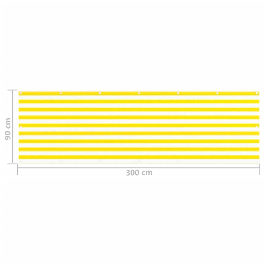 Vidaxl Toldo Para Balcón Hdpe Amarillo Y Blanco 90x300 Cm_2