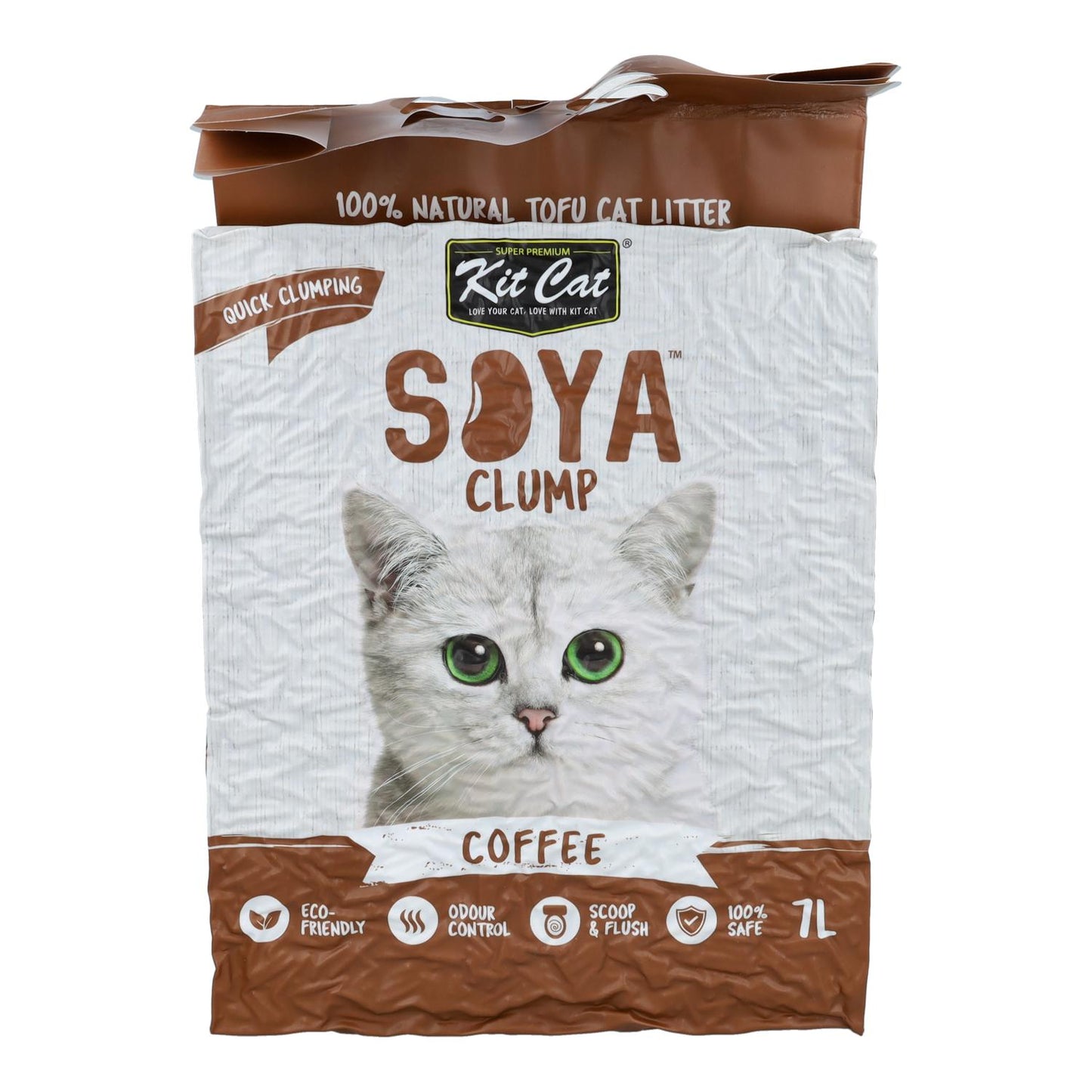 Kit de areia para gatos Eco SoyaClump - Areia para gatos Coffee 7 L