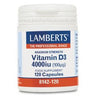 Vitamina D3 4000 UI (100 µg) Lamberts, 120 cápsulas