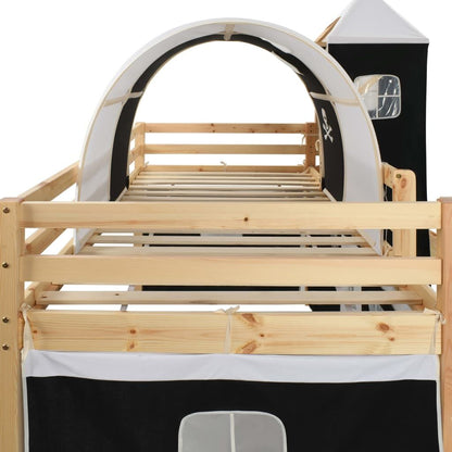 Vidaxl Cama Alta Para Niños Tobogán Y Escalera Madera Pino 97x208 Cm_3