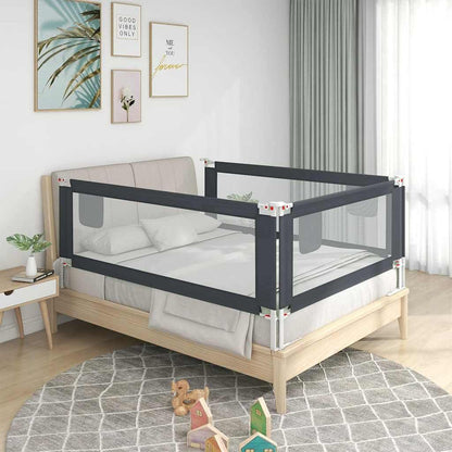 Vidaxl Barandilla De Seguridad Cama De Niño Tela Gris Oscuro 90x25 Cm_1