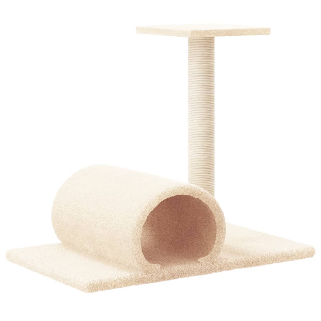 Poste Rascador Para Gatos Con Túnel Crema 60x34,5x50 Cm_4
