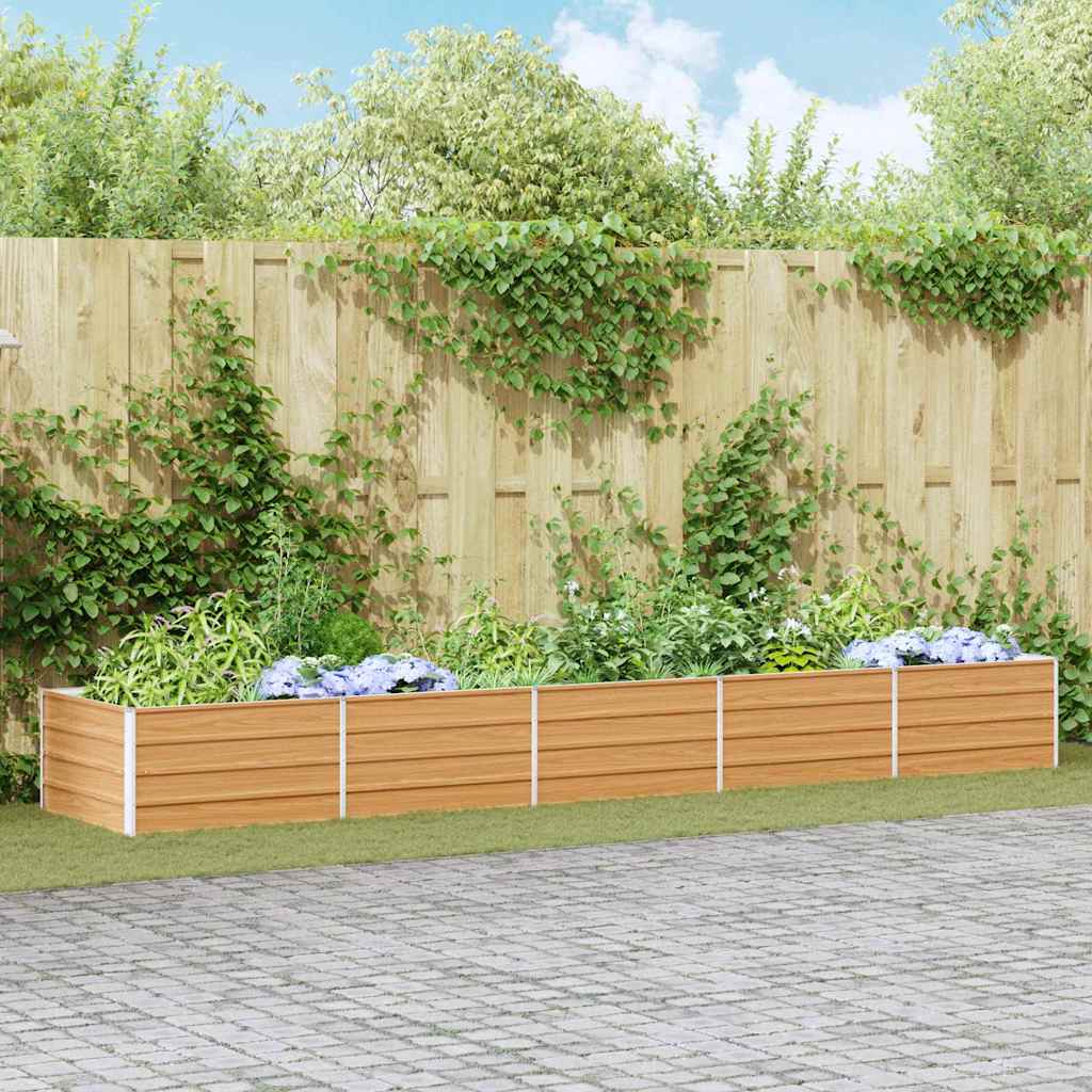 Arriate Elevado Marrón Claro 400 X 80 X 45 Cm Acero Galvanizado_1