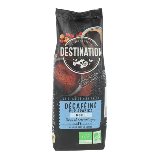 Café moído descafeinado suave 100% arábica biológico Destination 250g