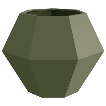 Jardinera 2 Uds. Verde Oliva 75 X 75 X 60 Cm Acero_5