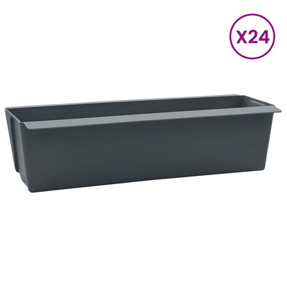 Cajas De Flores Para Palets Euro 24 Uds. Gris Polipropileno_2