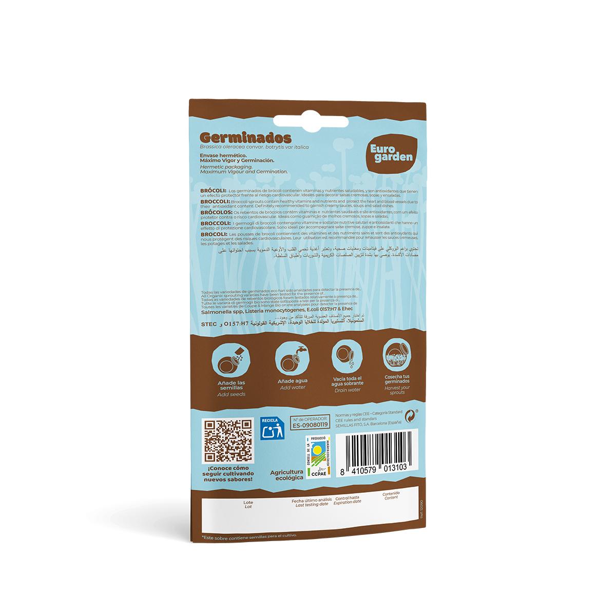 Sementes biológicas de rebentos de brócolos Eurogarden