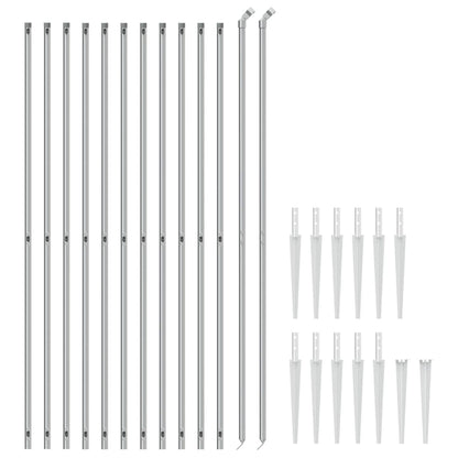 Cerca De Alambre Con Pinchos De Anclaje Plateado 1,6x25 M / Vetonek_2