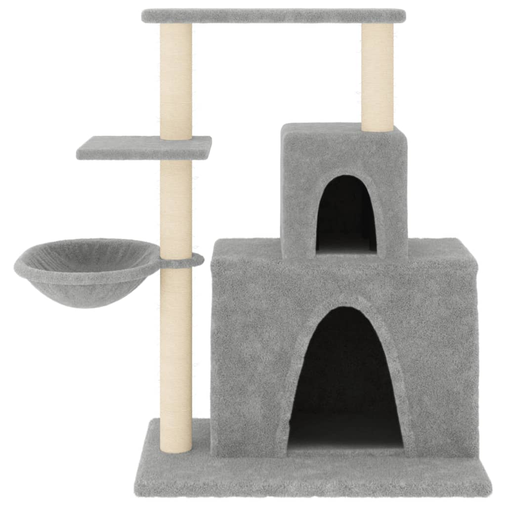 Rascador Para Gatos Con Postes De Sisal Gris Claro 83 Cm_2