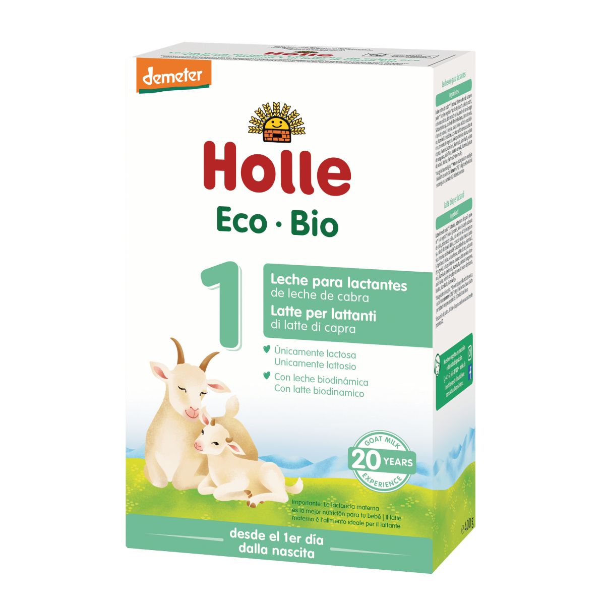 Demeter Holle Leite de Cabra Biológico para Bebé Fórmula 1 400g