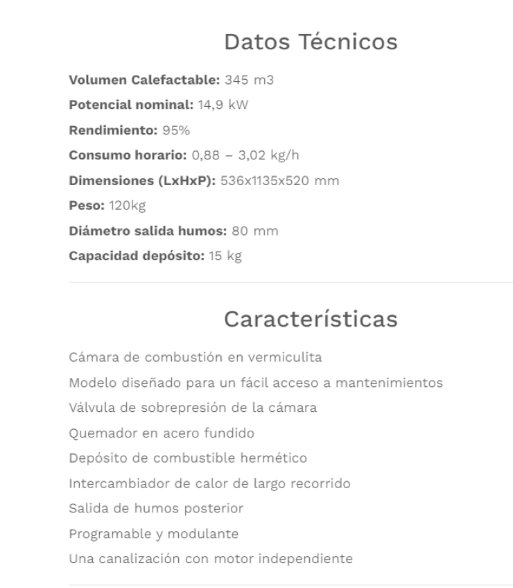 Fabricalor Estufa De Pellets Classic Plus 15 Marfil Ventilada_1