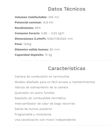 Fabricalor Estufa De Pellets Classic Plus 15 Burdeos Ventilada_1