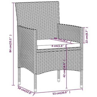 Vidaxl Set Comedor Jardín 5 Pzas Ratán Sintético Vidrio Templado Gris_2