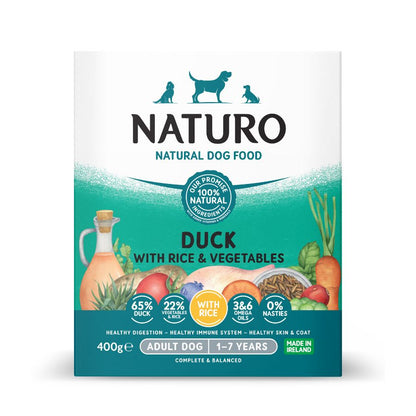Naturo Comida Humeda Perro Pato Arroz Y Veg 400g X 7 Tarrinas_0