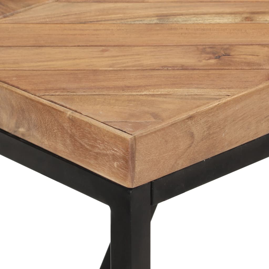 Mesa De Comedor Madera Maciza De Acacia Y Mango 160x70x76 Cm_3