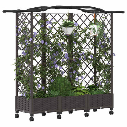 Cama Elevada Con Trellis Y Techo Marrón 163 X 40 X 129 Cm Pp_2