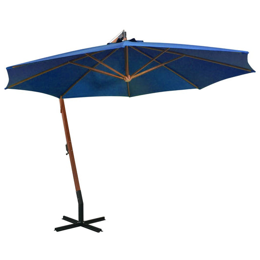 Vidaxl Sombrilla Jardín Colgante Palo Madera Abeto Celeste 3,5x2,9 M_0
