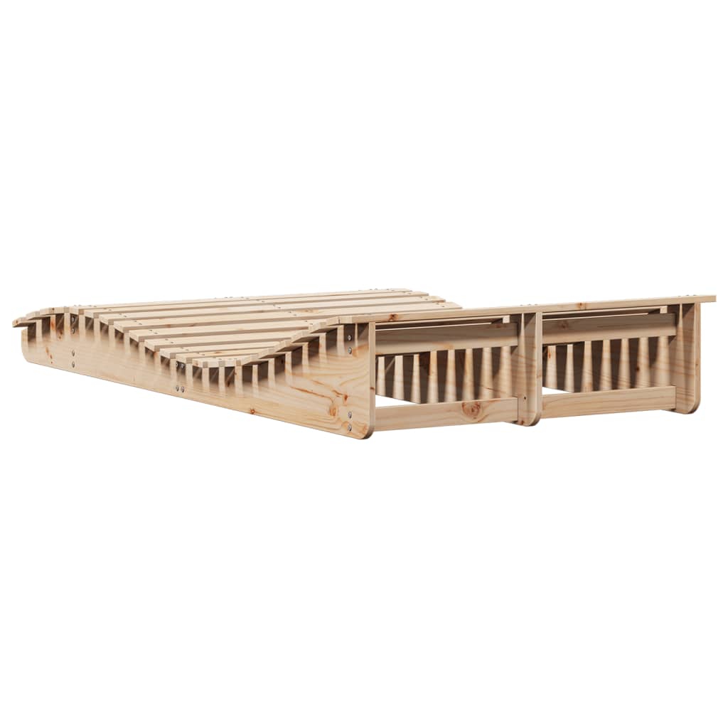 Tumbona De Madera Maciza De Pino 205x110x31,5 Cm / Vetonek_5