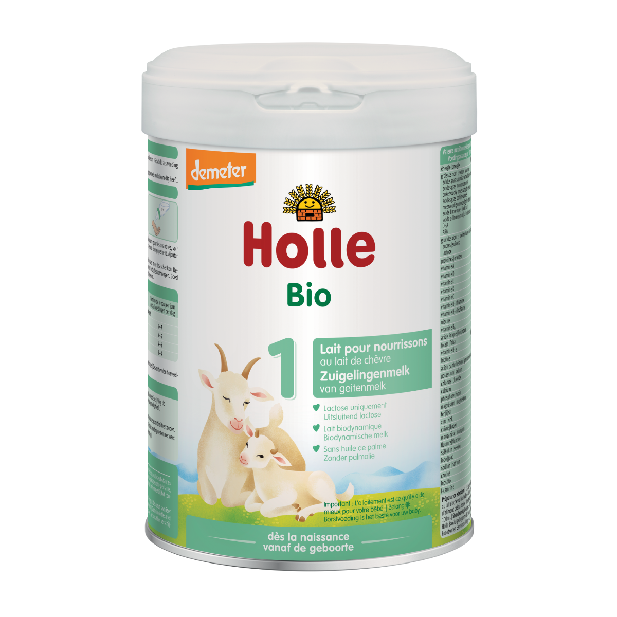 Leite de cabra para bebé 1 (CAN), Holle, 800g