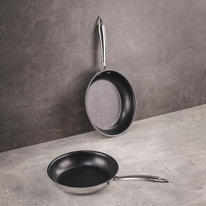 Juego De 2 Sartenes Ø20ø24cm Pure En Acero Inoxidable Masterpro_2