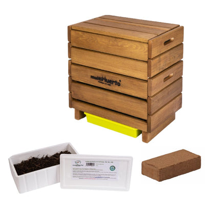 Pack Vermicompostador Frutero Completo De Multihuerto + 150 Lombrices + Fibra De Coco_0