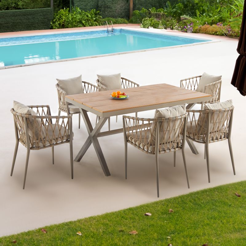Mesa De Exterior Sada Metal, Arena, 150 X 76 X 90_2