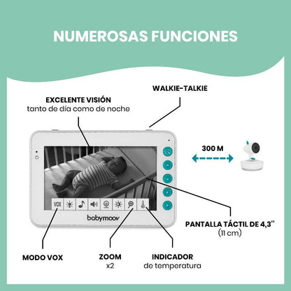 Monitor para bebé com câmara motorizada YOO Moov Babymoov
