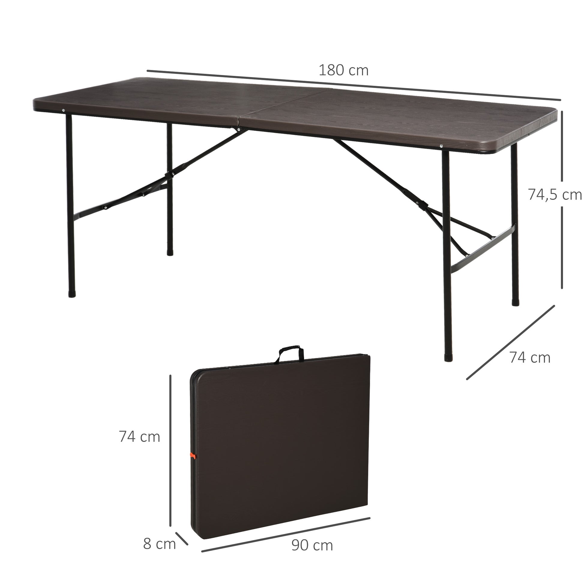 Outsunny Mesa Plegable Portátil Para Camping Mesa Auxiliar Multiusos Marrón 2_2