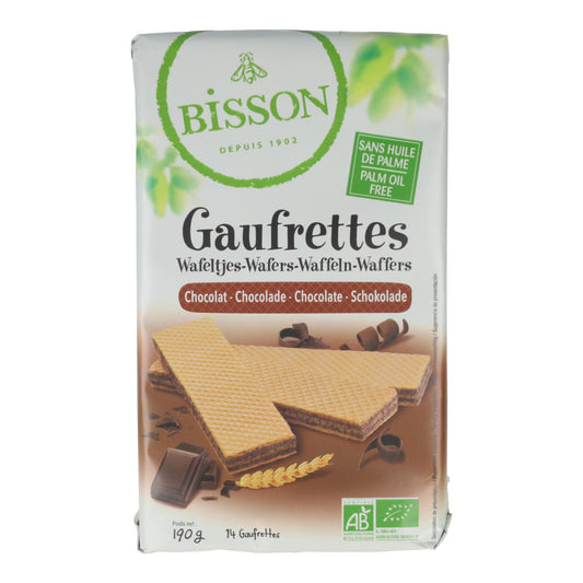 Bolachas Wafer de Chocolate Vegan Bisson 190g