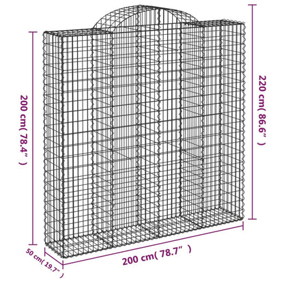 Cestas De Gaviones 4 Uds Forma De Arco Hierro 200x50x200/220 Cm_5