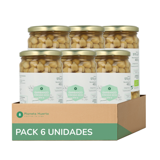 Embalagem de 6 Grão de Bico Cozido ECO Planeta Huerto 570 g