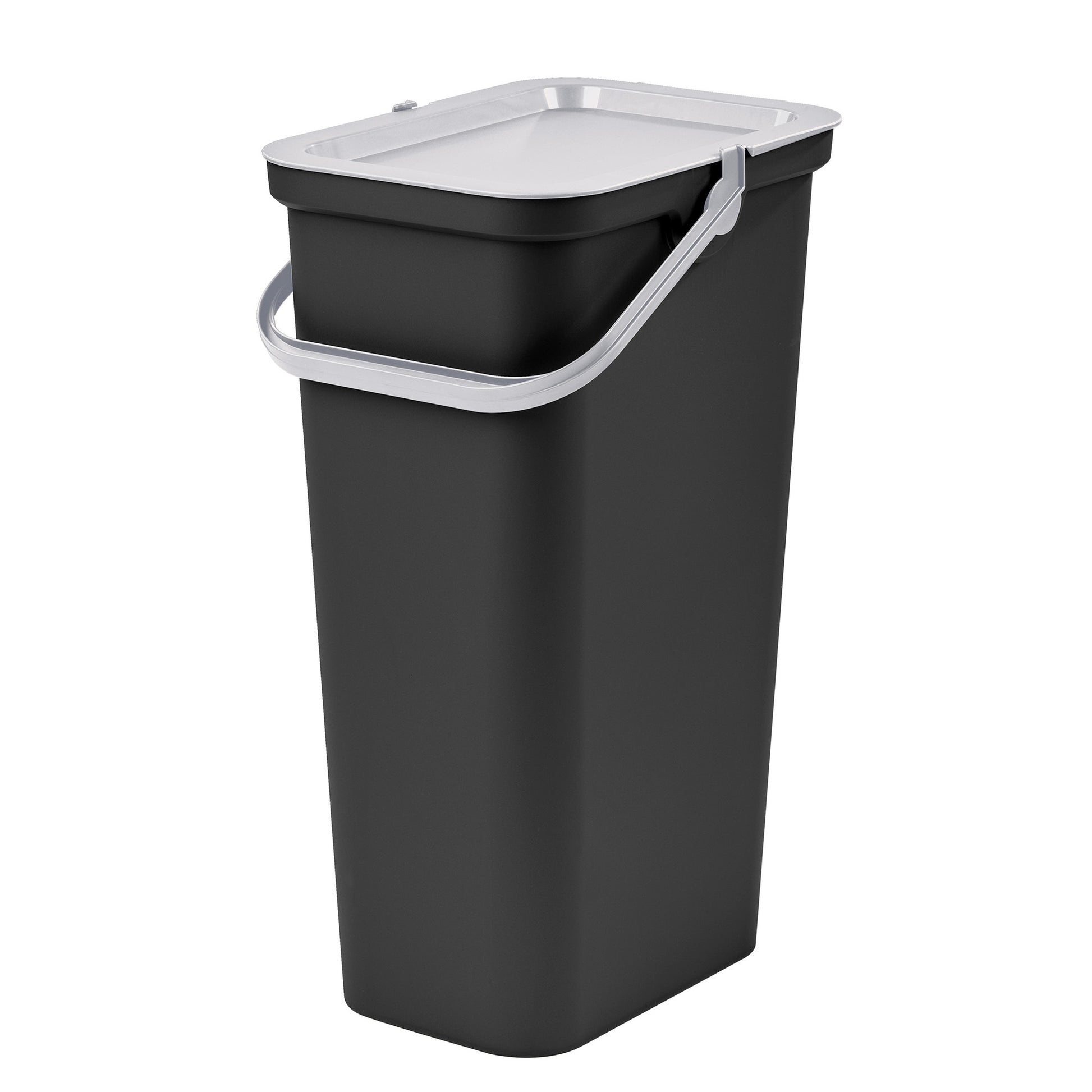 Papelera moda 25l Con Asa (cubo Negro-tapa Blanco)_0