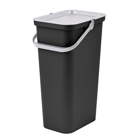 Papelera moda 25l Con Asa (cubo Negro-tapa Blanco)_0