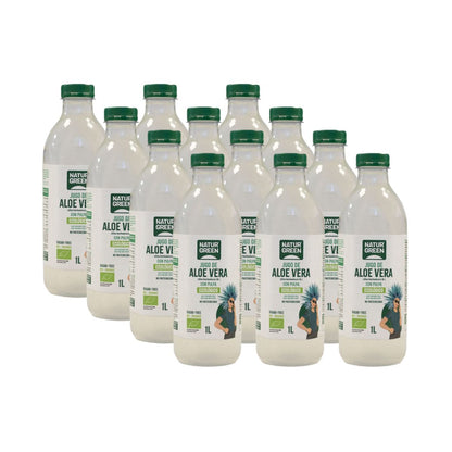 Embalagem x 12 Sumo de Aloé vera com polpa NaturGreen 1 L