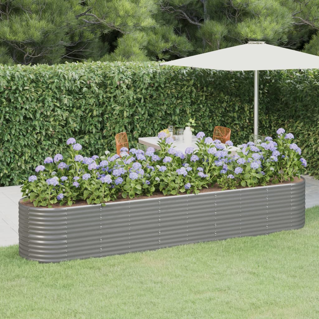Jardinera Arriate Acero Galvanizado Gris 368x80x68 Cm_1