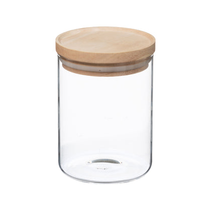 Wellhome - Tarro De Vidrio Y Madera, Cierre Hermético 600ml_0