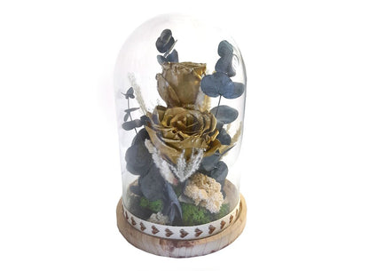Cupula Cristal 2 Rosas 25x17 Cm_2