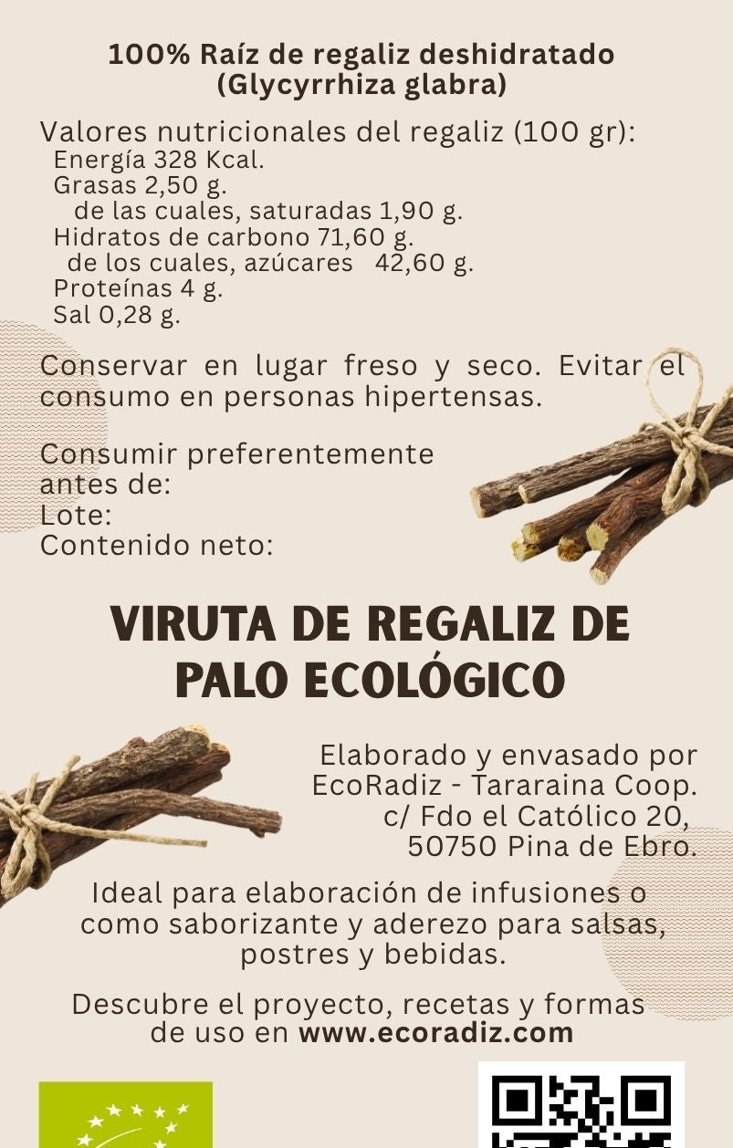 Viruta De Regaliz De Palo Ecológico En Bolsa De 50g_1