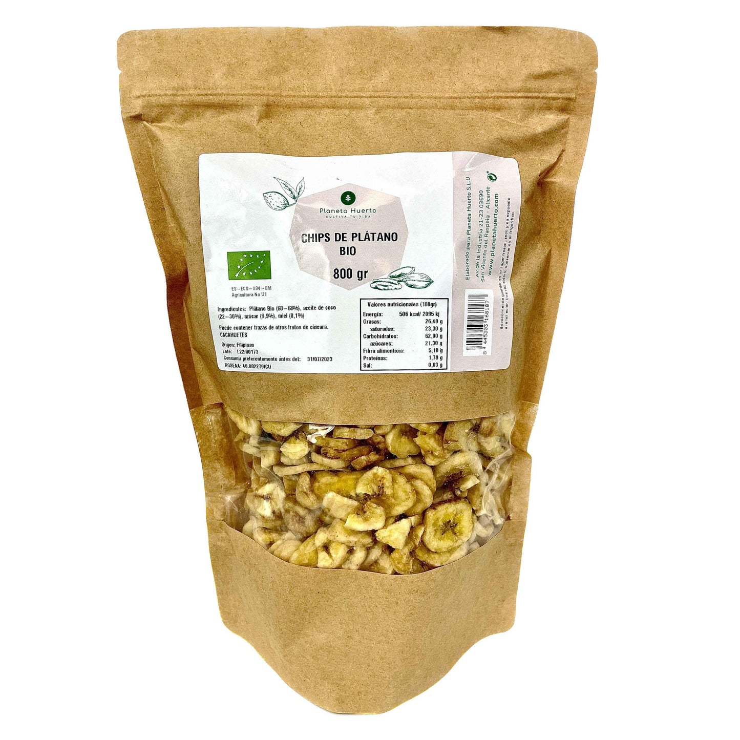 Chips de Banana ECO Planeta Huerto 800 g