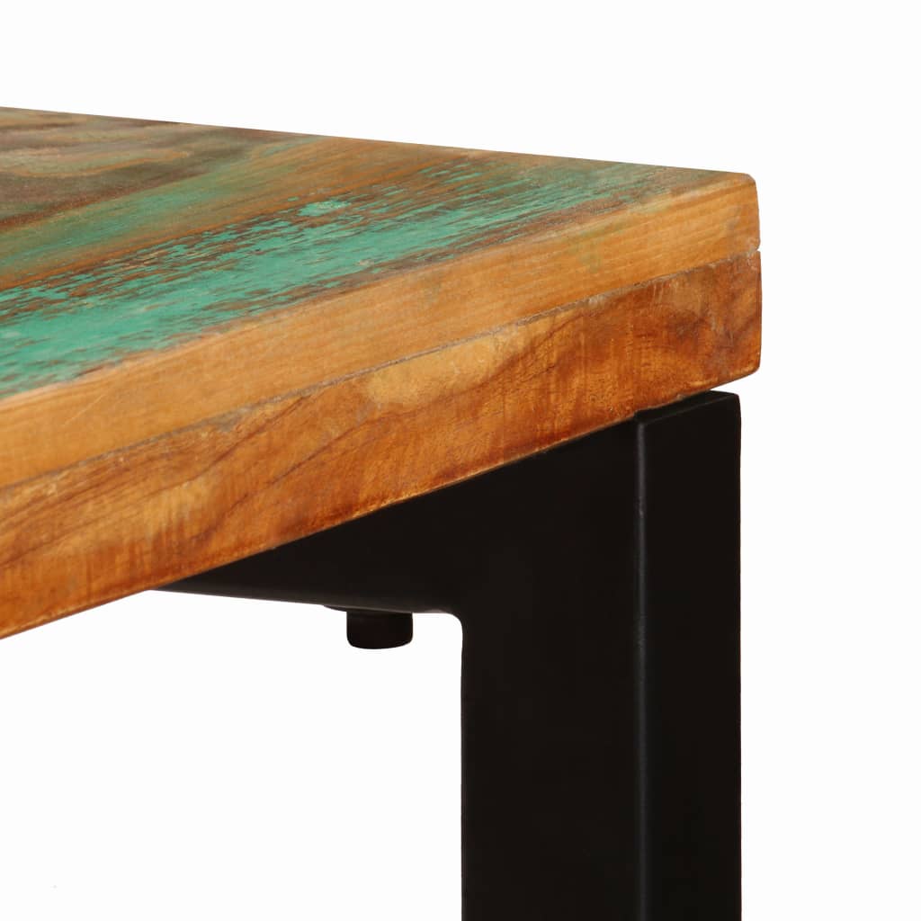 Mesa Consola Madera Maciza Reciclada Y Acero 120x35x76 Cm_4