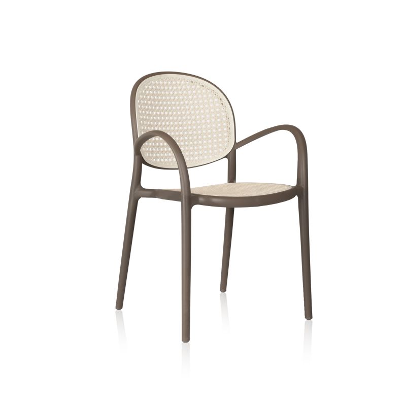 Pack 4 Sillas De Exterior Klux Arm Apilables, Polipropileno, Taupé, 56 X 85 X 48_2