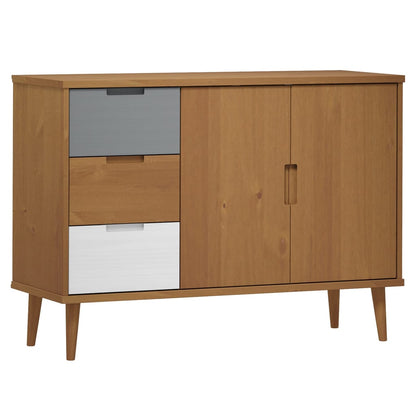 Aparador Molde Madera Maciza De Pino Marrón 113x40x80 Cm_1